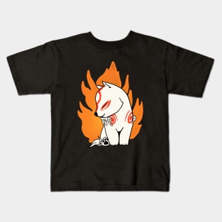 Flaming Okami Kids T-Shirt